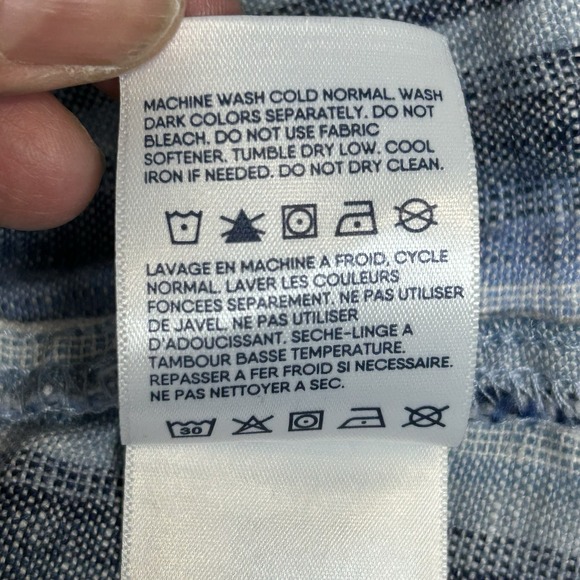 Lands End Blue Striped 100% Linen Scoop Neck Maxi Dress Size Small (6-8) - Picture 8 of 9